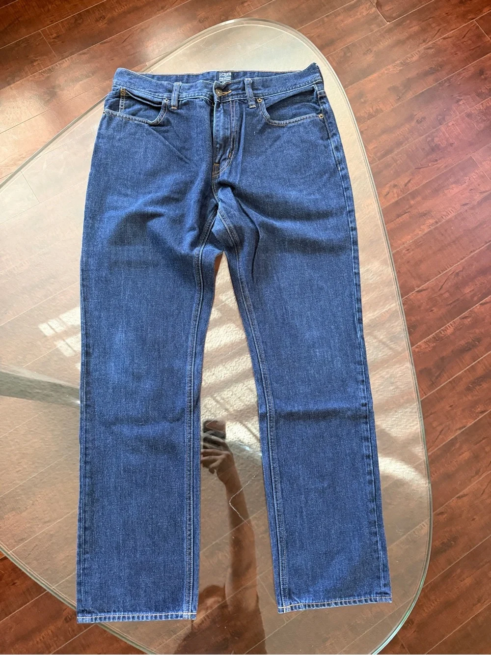 J. Crew Men's Straight-Leg Jeans in Deep Blue Denim